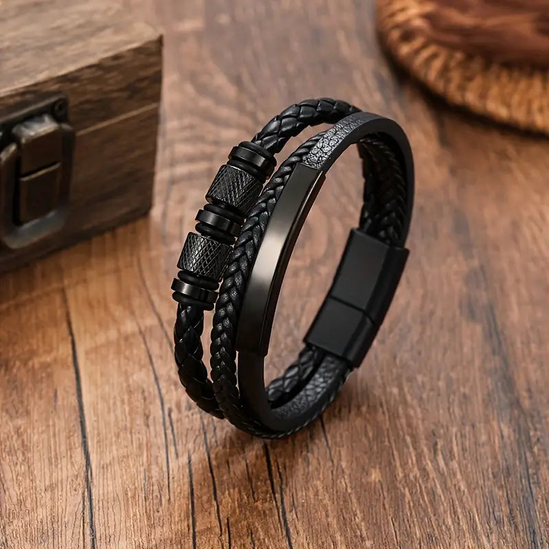 Men's Black Stainless Steel Bracelet