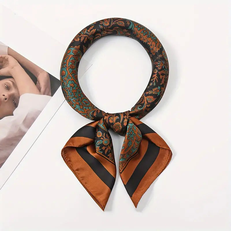 Men's Silk Scarf With Retro Waistcoat And Stylish Square Scarf