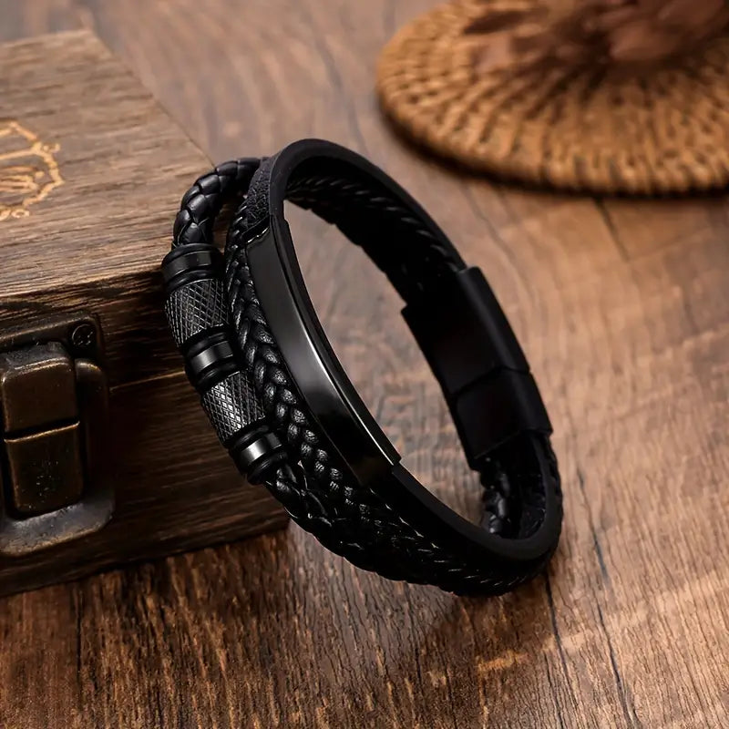 Men's Black Stainless Steel Bracelet