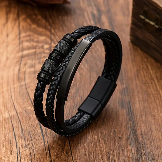 Men's Black Stainless Steel Bracelet